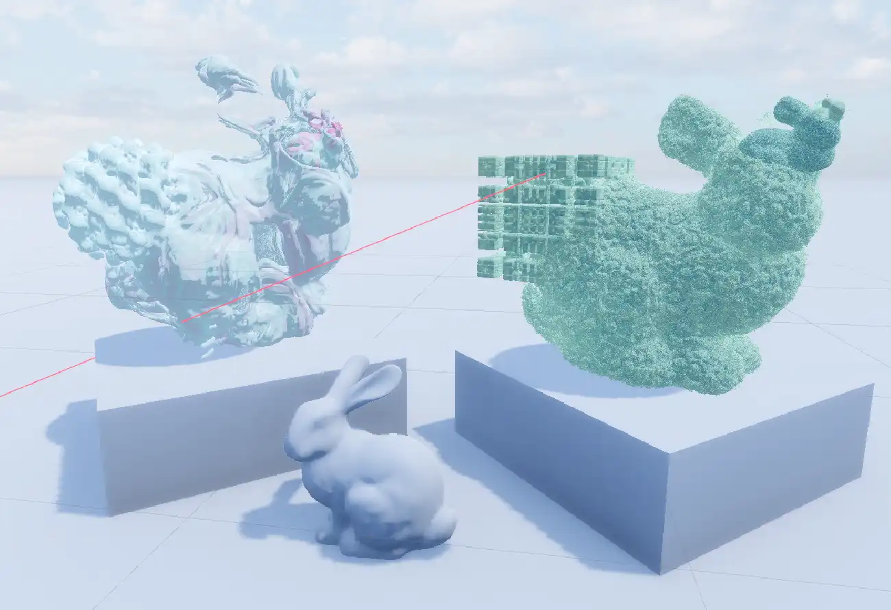 Screenshot of the 3D fractals rendered in Godot